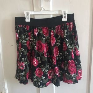 Floral black skater style skirt